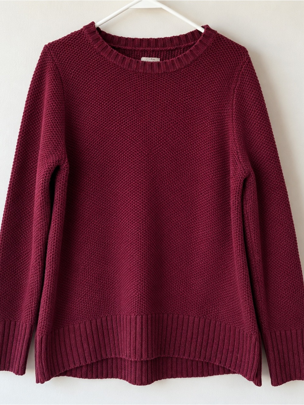Duluth Trading Co Burgundy Crewneck Knit Sweater